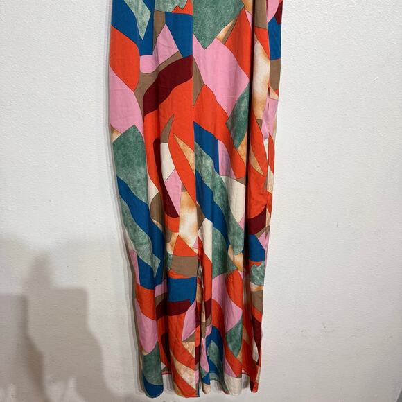 Luukse Multicolor Geometric Wide Leg Jumpsuit Sz M - Picture 4 of 12